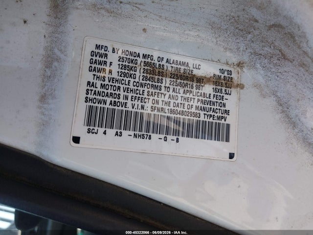 Honda Odyssey Ex
