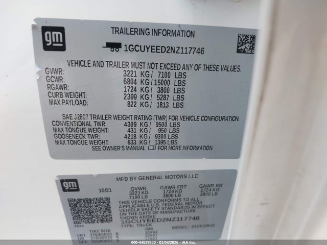 Chevrolet Silverado 1500 4wd  Short Bed Rst