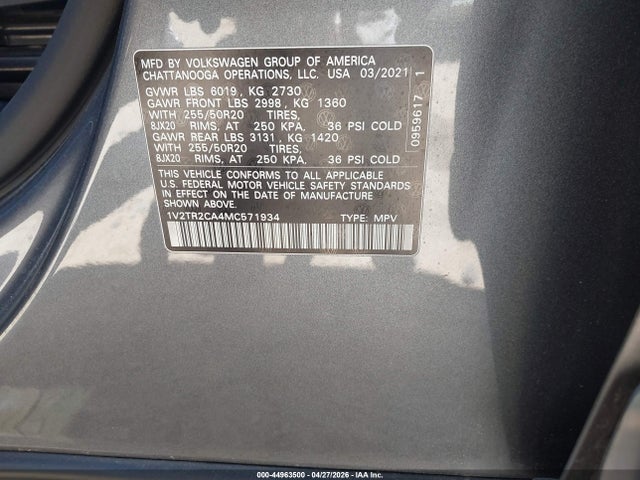 Volkswagen Atlas 3.6l V6 Sel Premium