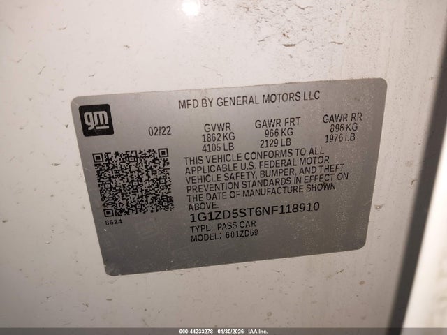 Chevrolet Malibu Fwd Lt
