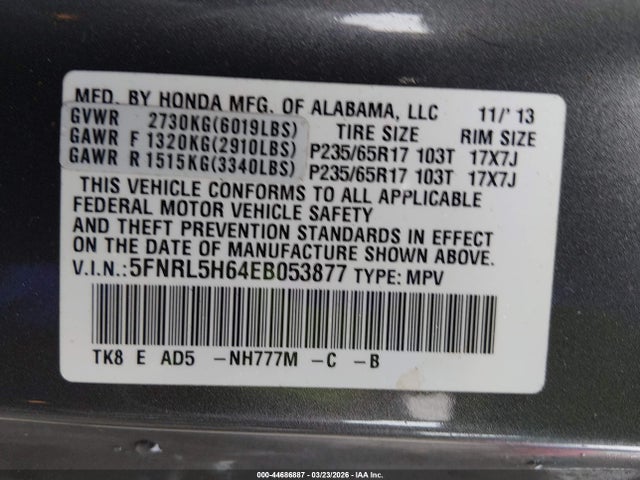 Honda Odyssey Ex-l