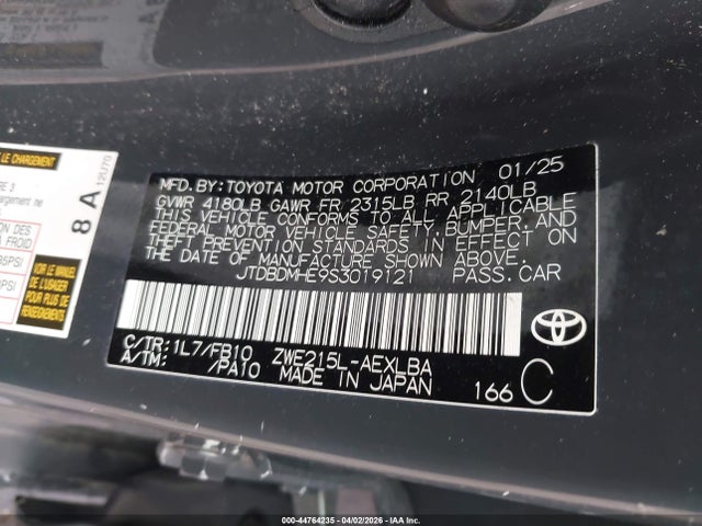 Toyota Corolla Hybrid Le