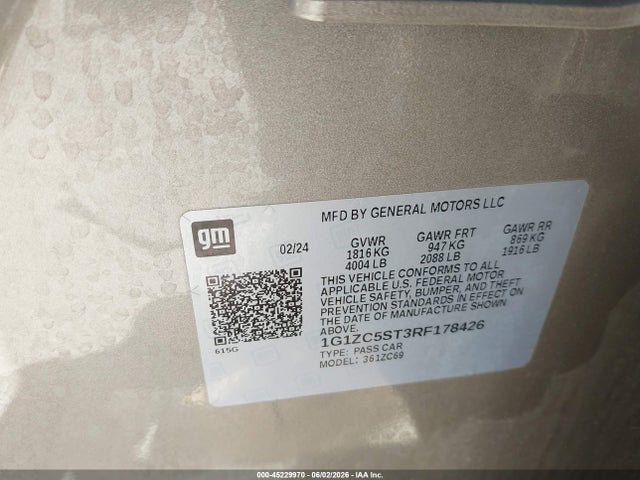 Chevrolet Malibu Fwd 1fl