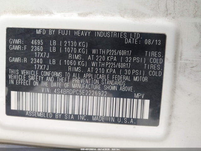 Subaru Outback 3.6r Limited