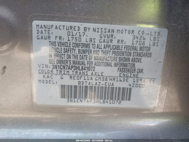 Nissan Versa 1.6 S+