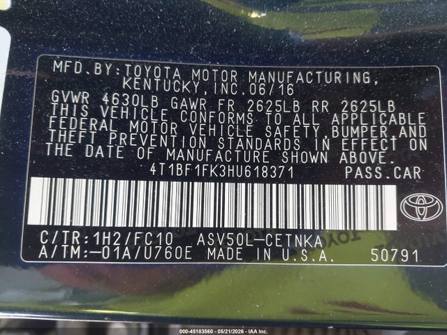 Toyota Camry Le