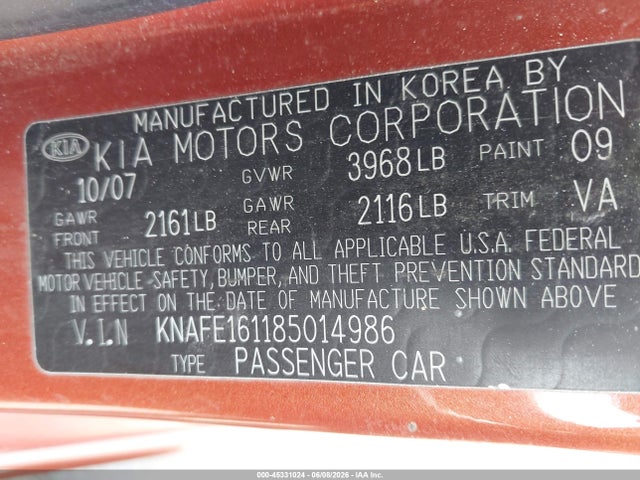 Kia Spectra Sx