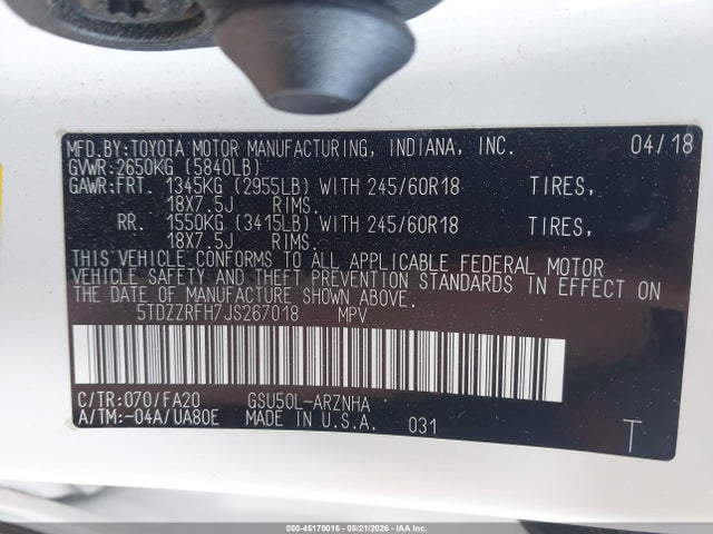 Toyota Highlander Le Plus