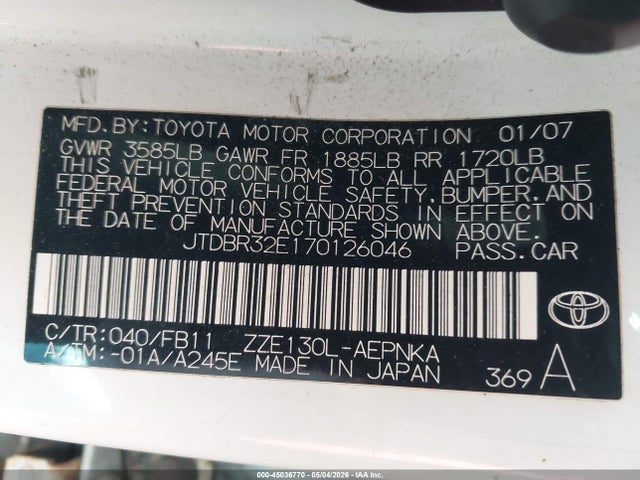 Toyota Corolla Le