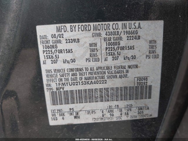 Ford Escape Xls
