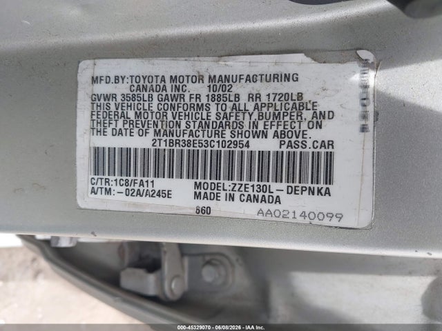 Toyota Corolla Le