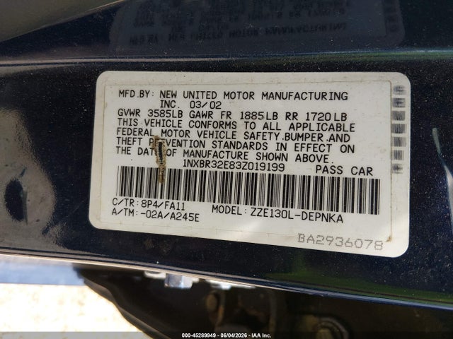 Toyota Corolla Le