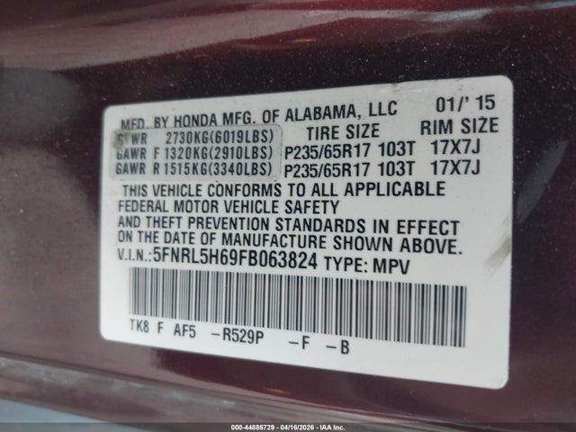 Honda Odyssey Ex-l