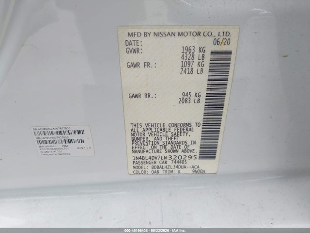 Nissan Altima Sv Fwd