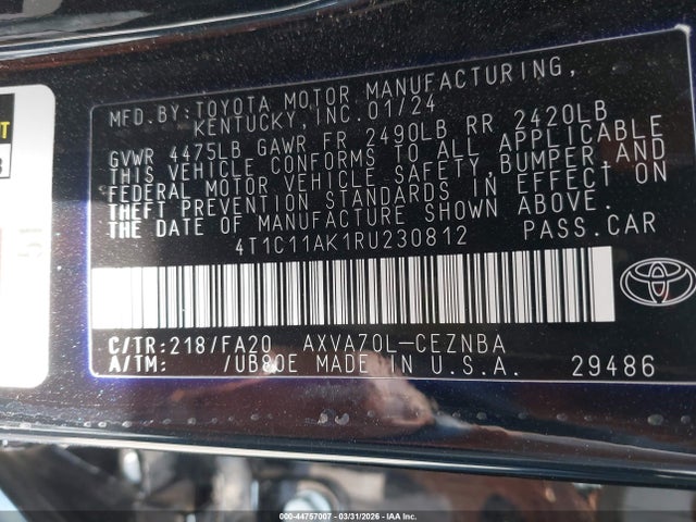 Toyota Camry Le