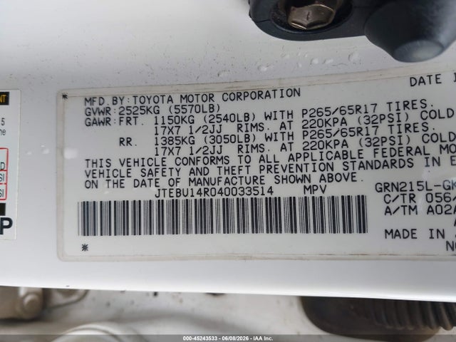 Toyota 4Runner Sr5 V6