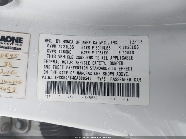 Honda Accord Ex-l
