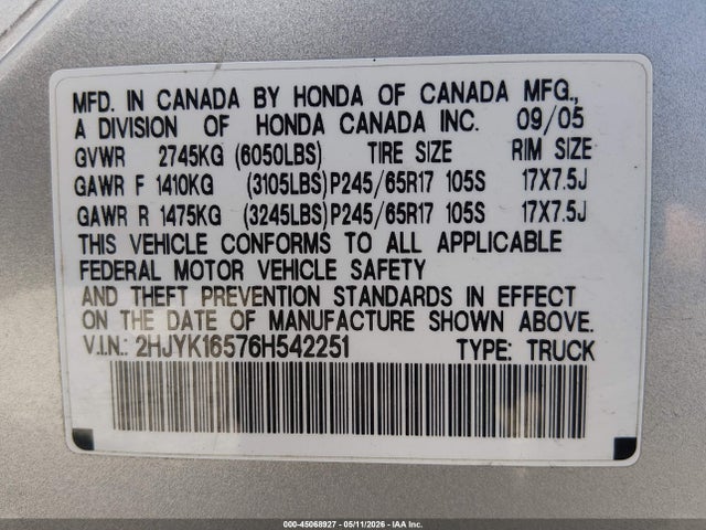 Honda Ridgeline Rtl