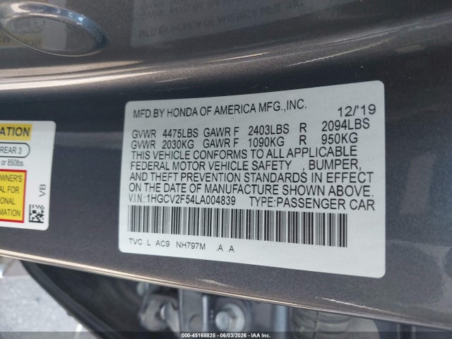 Honda Accord Ex-l 2.0t