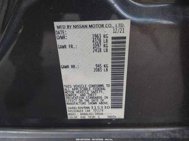 Nissan Altima Sv Fwd
