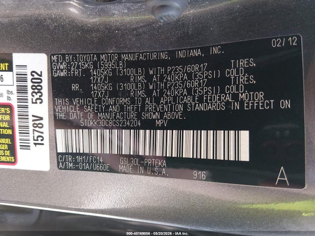 Toyota Sienna Le V6 8 Passenger