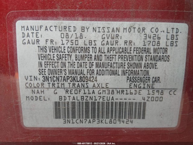 Nissan Versa 1.6 Sv