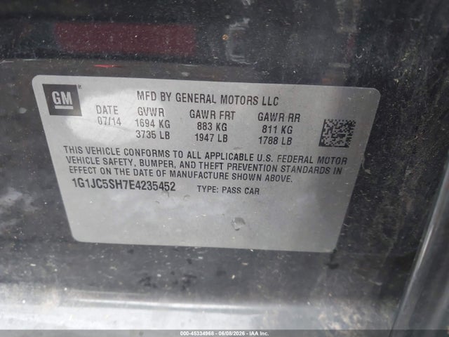 Chevrolet Sonic Lt Auto