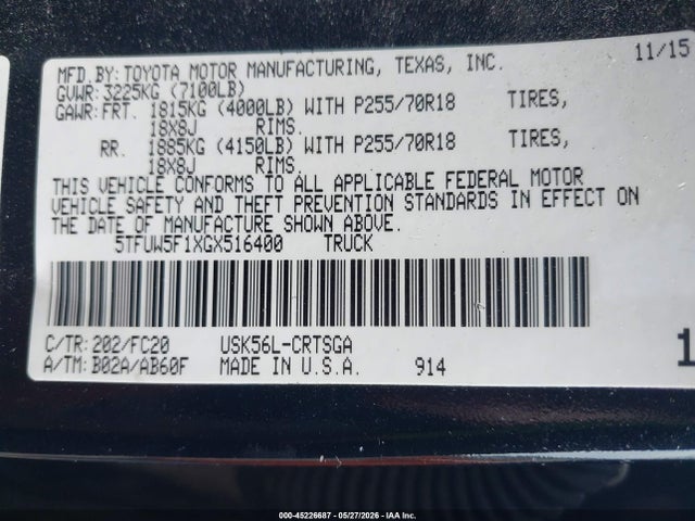 Toyota Tundra Sr5 5.7l V8