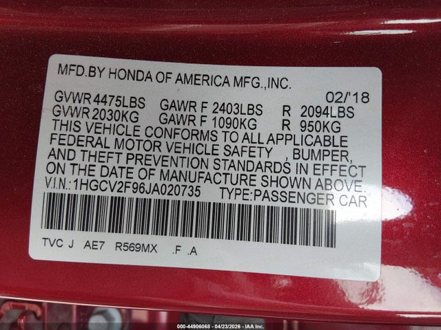 Honda Accord Touring 2.0t