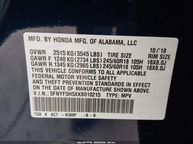 Honda Pilot Ex-l