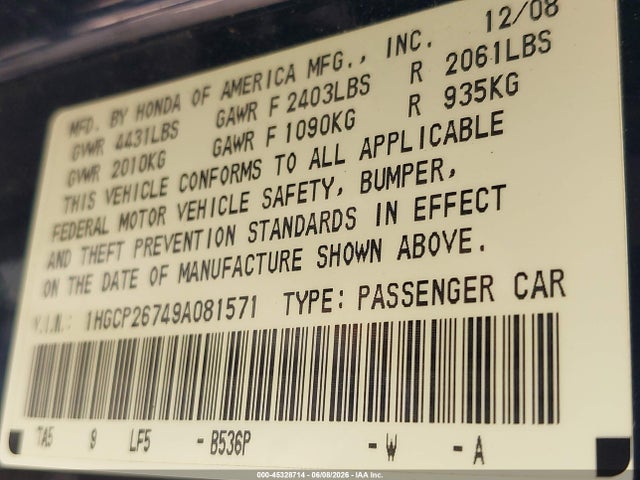 Honda Accord 2.4 Ex