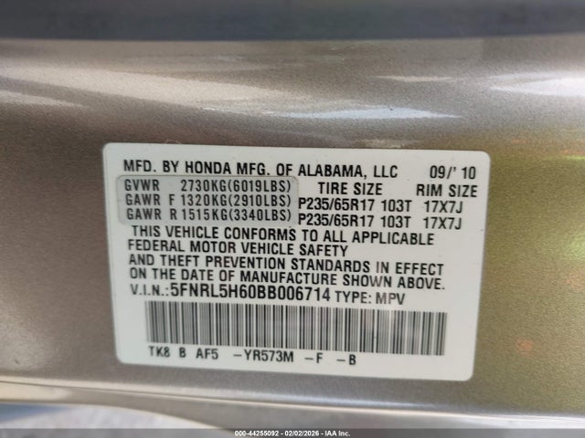 Honda Odyssey Ex-l