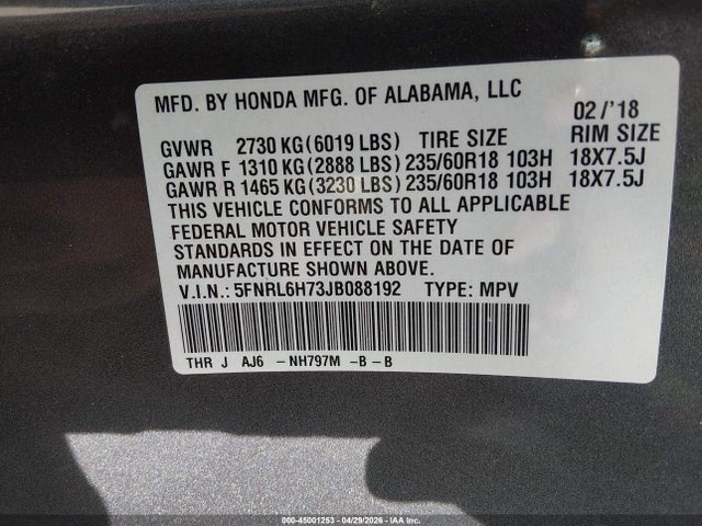 Honda Odyssey Ex-l