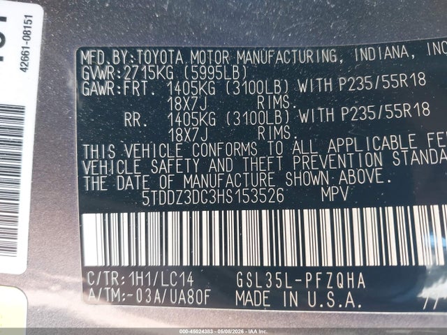 Toyota Sienna Xle Premium 7 Passenger