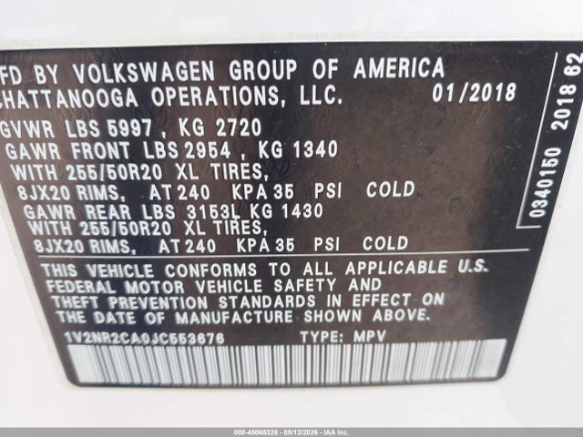 Volkswagen Atlas 3.6l V6 Sel Premium