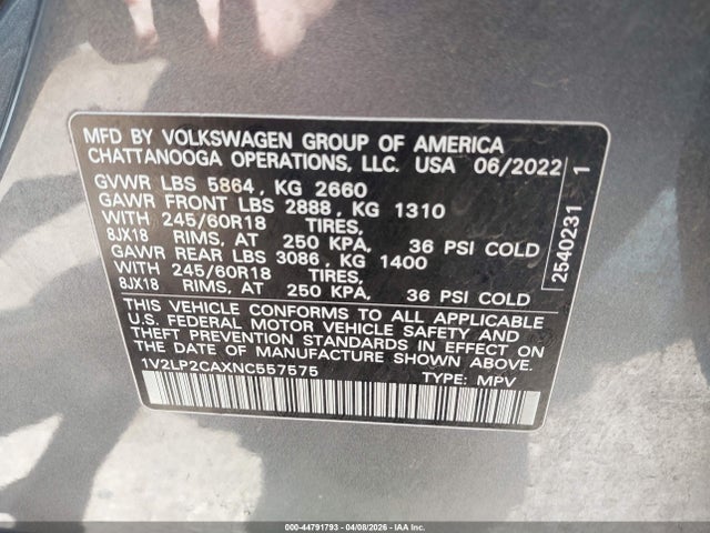 Volkswagen Atlas 2.0t Se