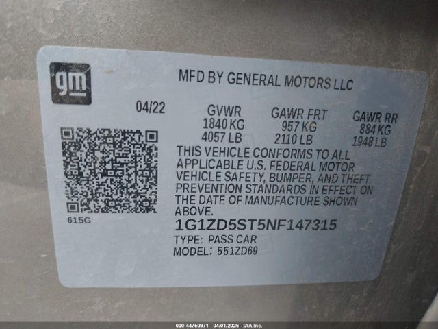 Chevrolet Malibu Fwd Lt