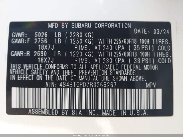 Subaru Outback Touring Xt