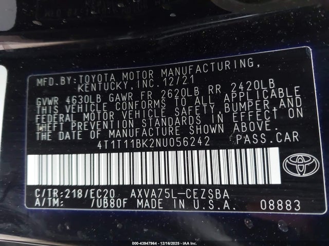 Toyota Camry Se Nightshade Special Awd