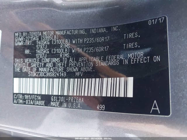 Toyota Sienna Le 8 Passenger
