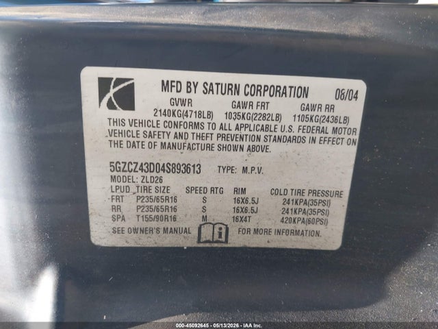 Saturn Vue 4 Cyl