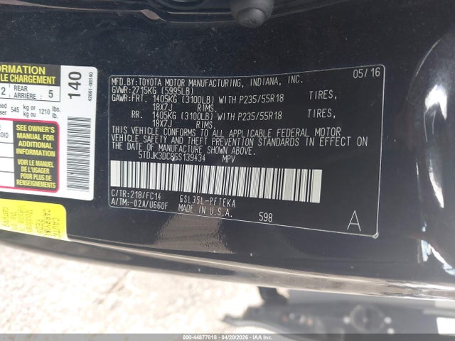 Toyota Sienna Le 7 Passenger