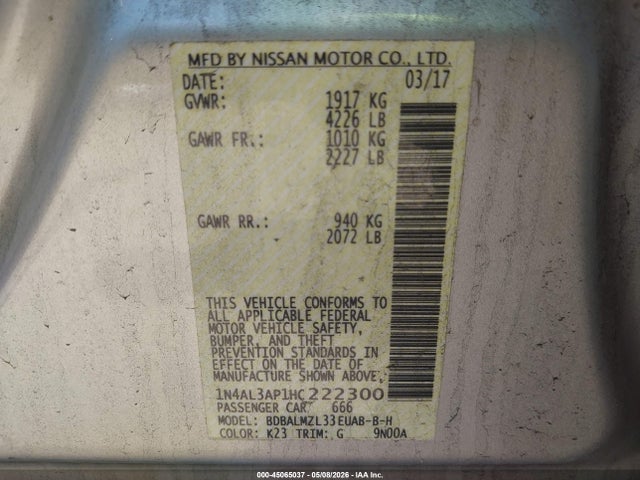 Nissan Altima 2.5 Sv
