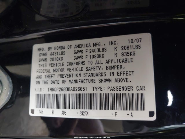 Honda Accord 2.4 Ex-l