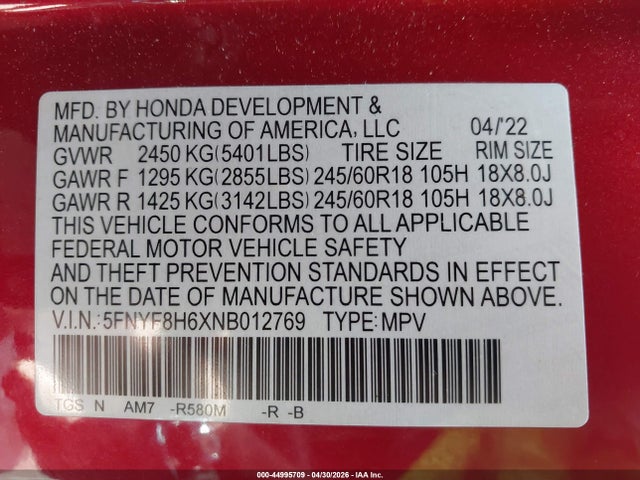 Honda Passport Awd Trailsport
