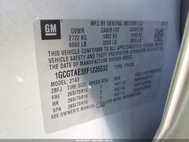 Chevrolet Colorado Wt
