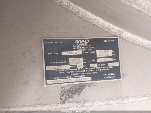 Mac Trailer Mfg End Dump