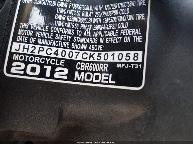 Honda Cbr600 Rr