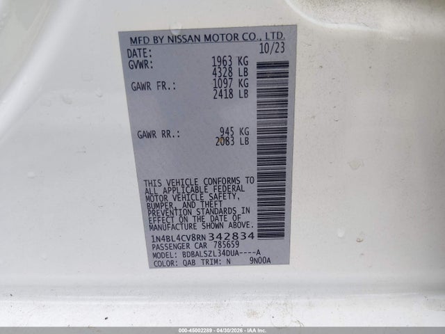 Nissan Altima Sr Fwd
