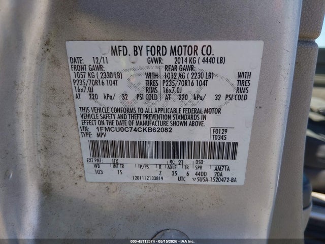 Ford Escape Xls